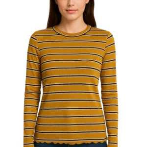 women's yellow round neck t shirts