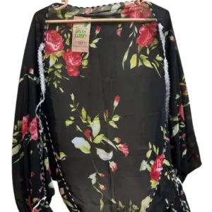 women's black floral shrug