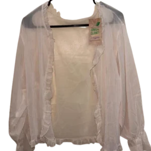elegant ruffle white shrug for women