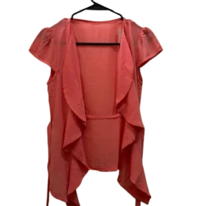 women's coral pink sleeveless shrug