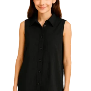 women's black pinstripe oversized shirt