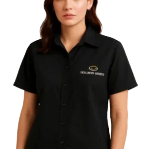 women's black short sleeve shirt
