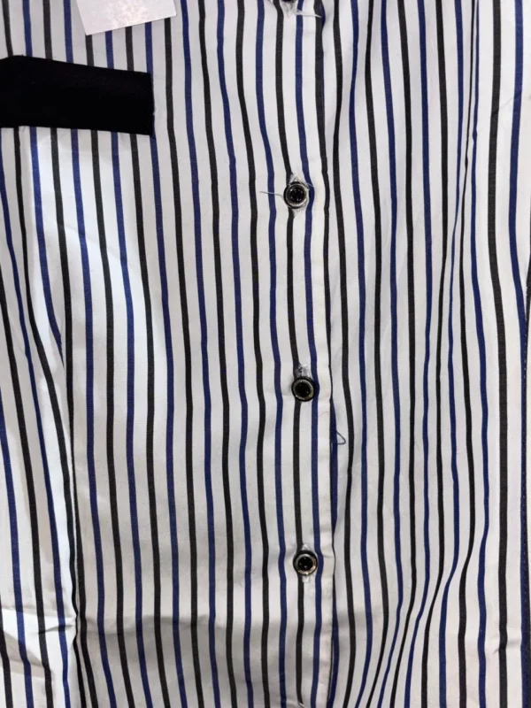 striped contrast collar shirt for women