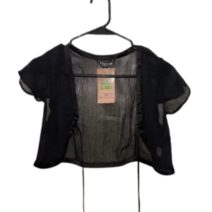 women's black transparent shrug