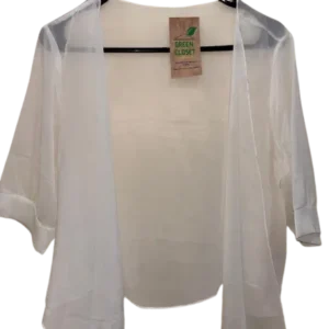 women's white sheer shrug