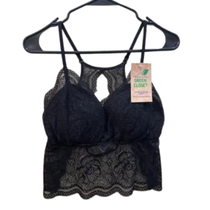 black lace longline bralette