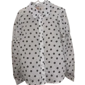 women's white floral shirt
